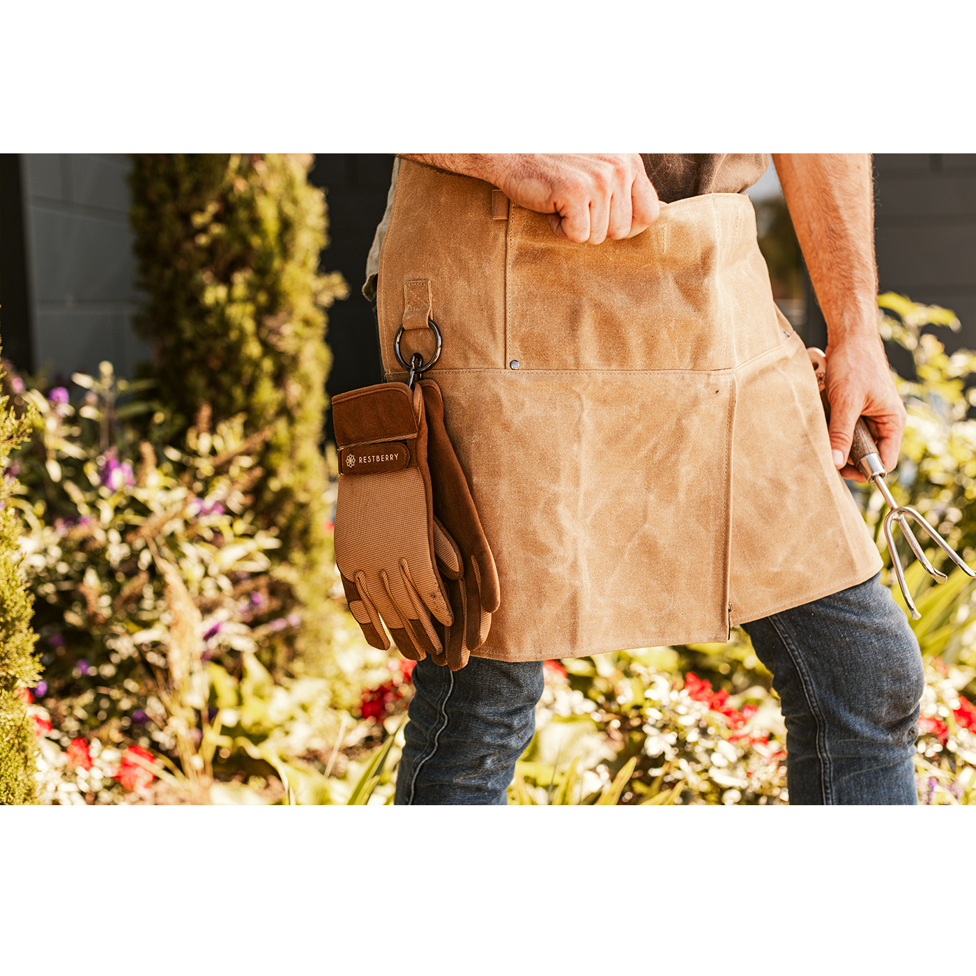 Gartenschürze aus wasserabweisenem gewachstem Canvas-Stoff