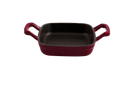 Eine bordeauxrote Henkelpfanne