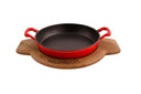 Sallys Gusseisen - Servierpfanne rund Ø 20 cm - mit Echtholzuntersetzer