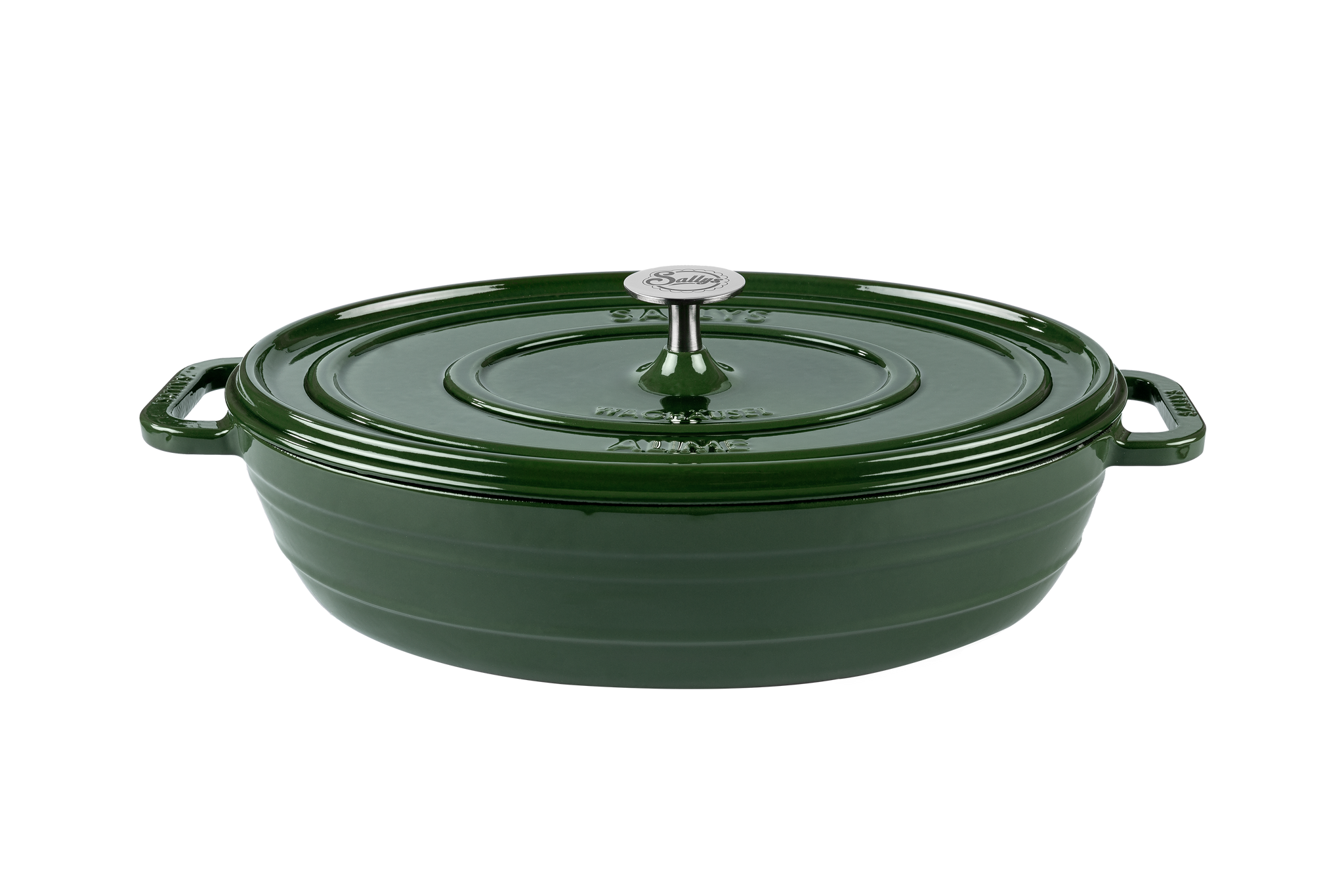 Ein Gusseisentopf in der Farbe huntergreen