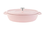Ein Gusseisentopf in der Farbe rosa