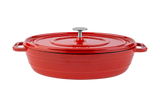 Ein roter Gusseisentopf