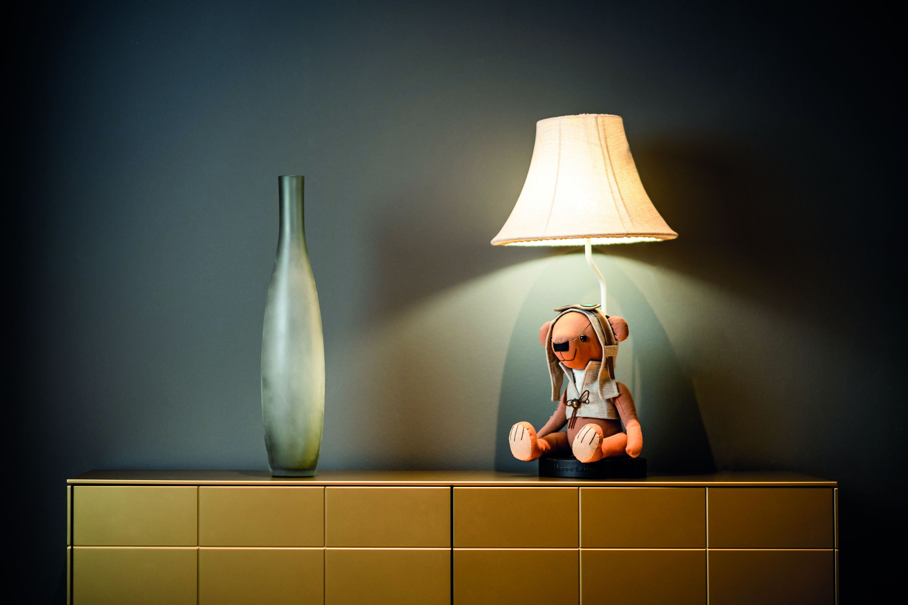 Charles der Bär - Stofftierlampe