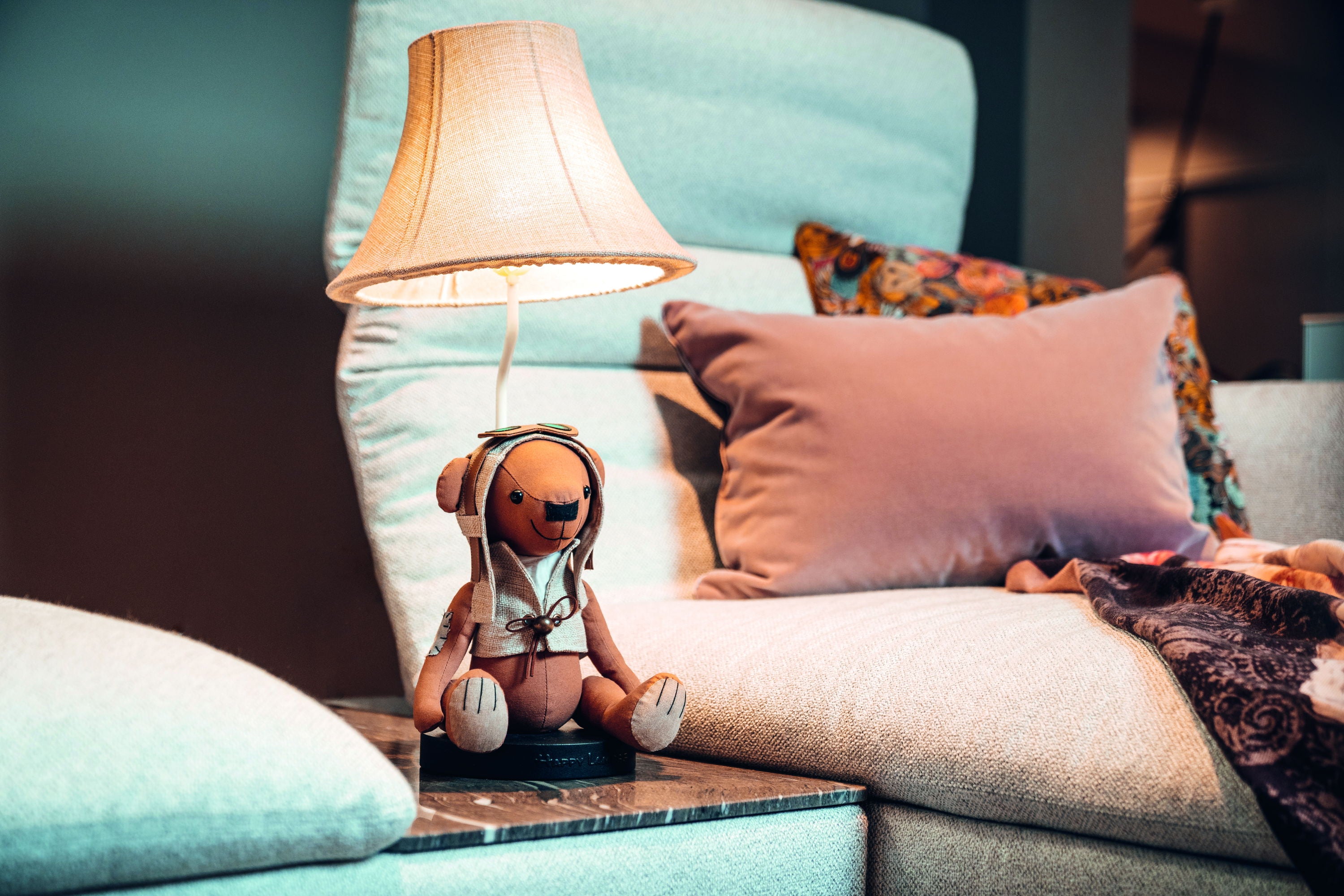 Charles der Bär - Stofftierlampe