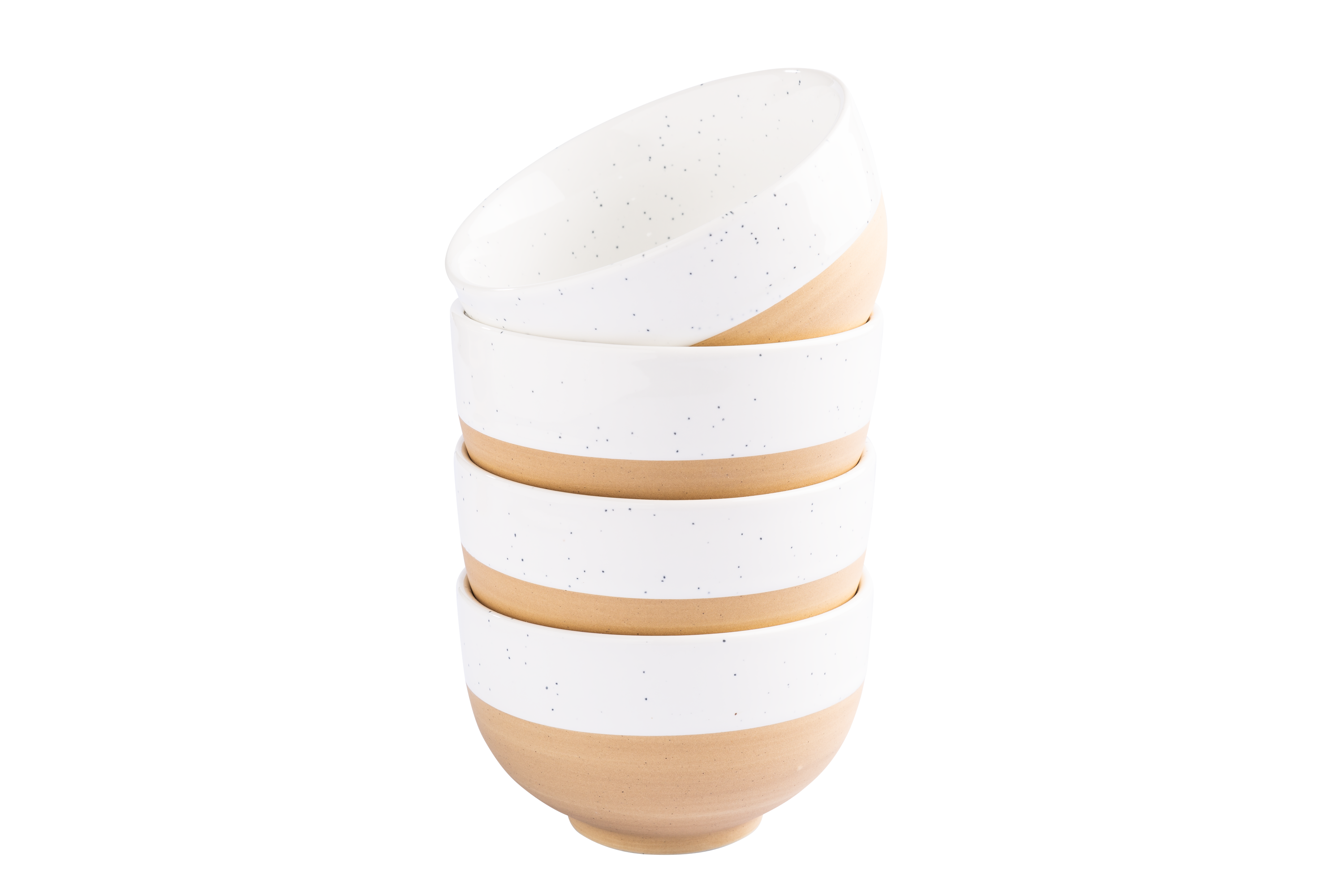 Mehrere weiß-beige Keramikschüsseln