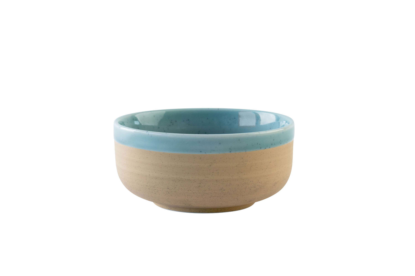 Eine blau-beige Keramikschüssel