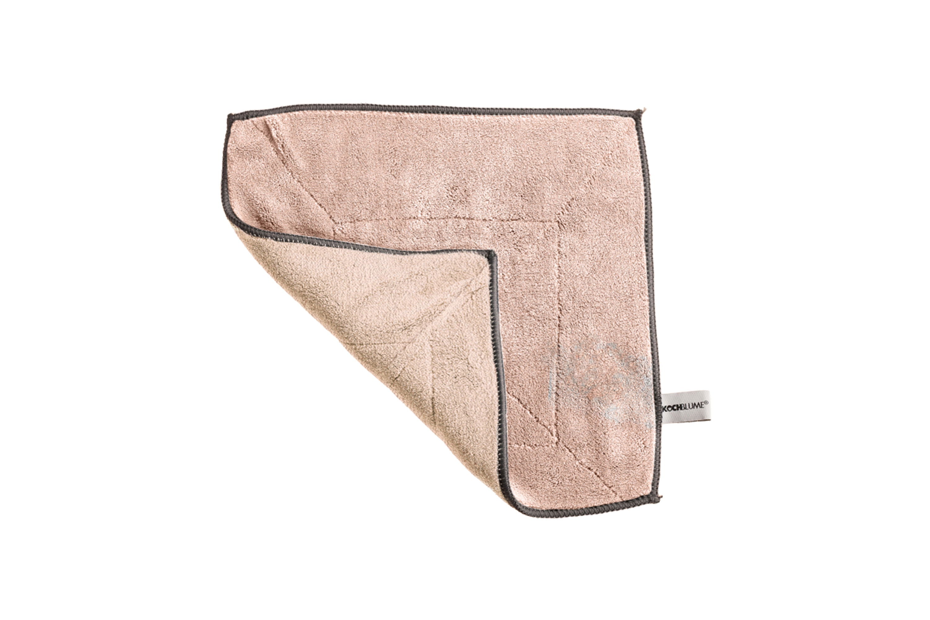 Ein Mikrofasertuch in der Farbe altrosa