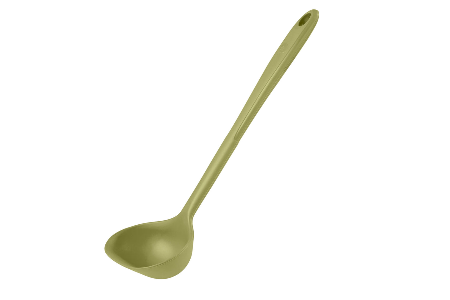 Eine Schöpfkelle in der Farbe olive