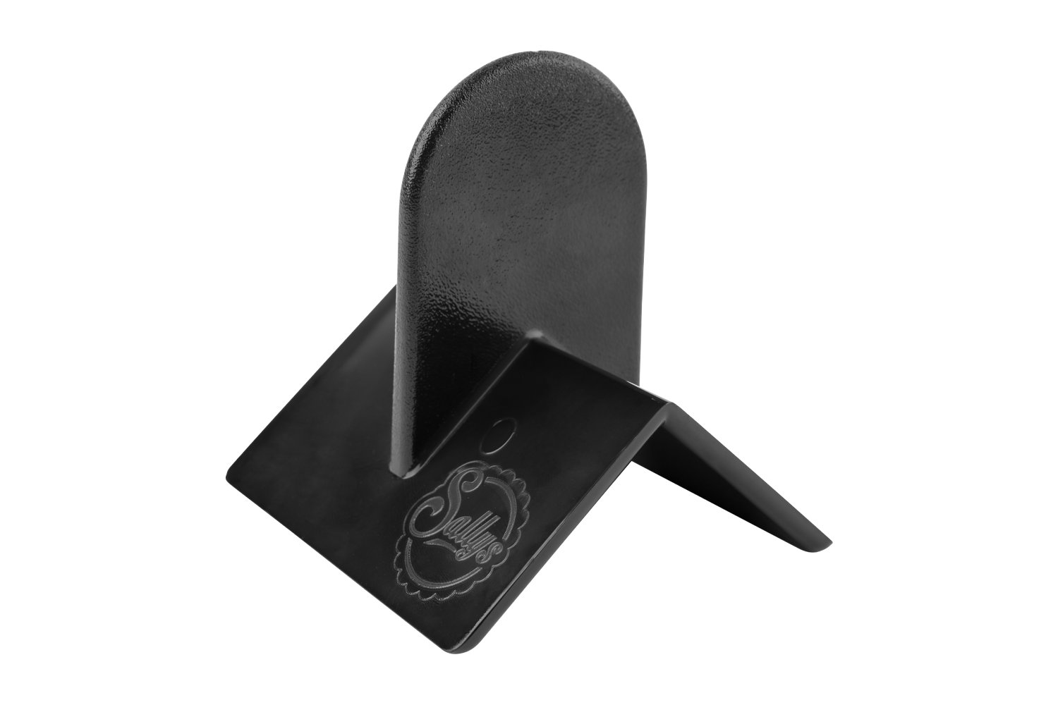 Eine schwarze Modellierecke mit Sallys Logo