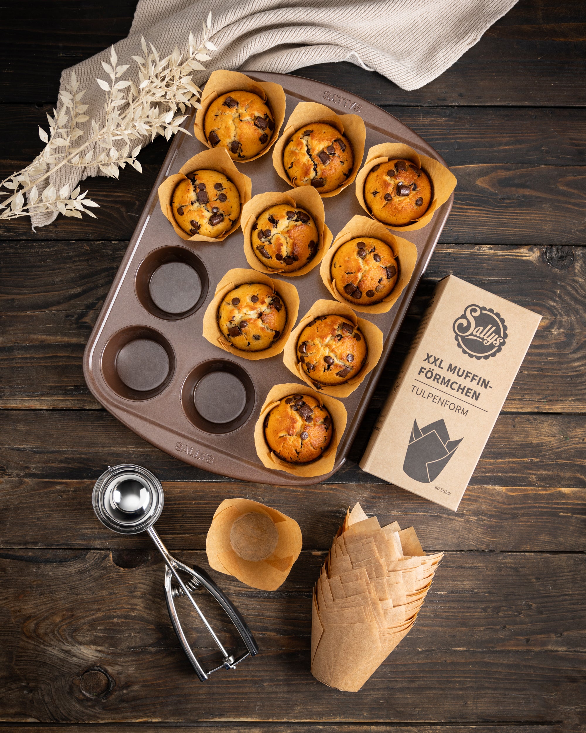 Sallys XXL Muffinförmchen - Tulpenform