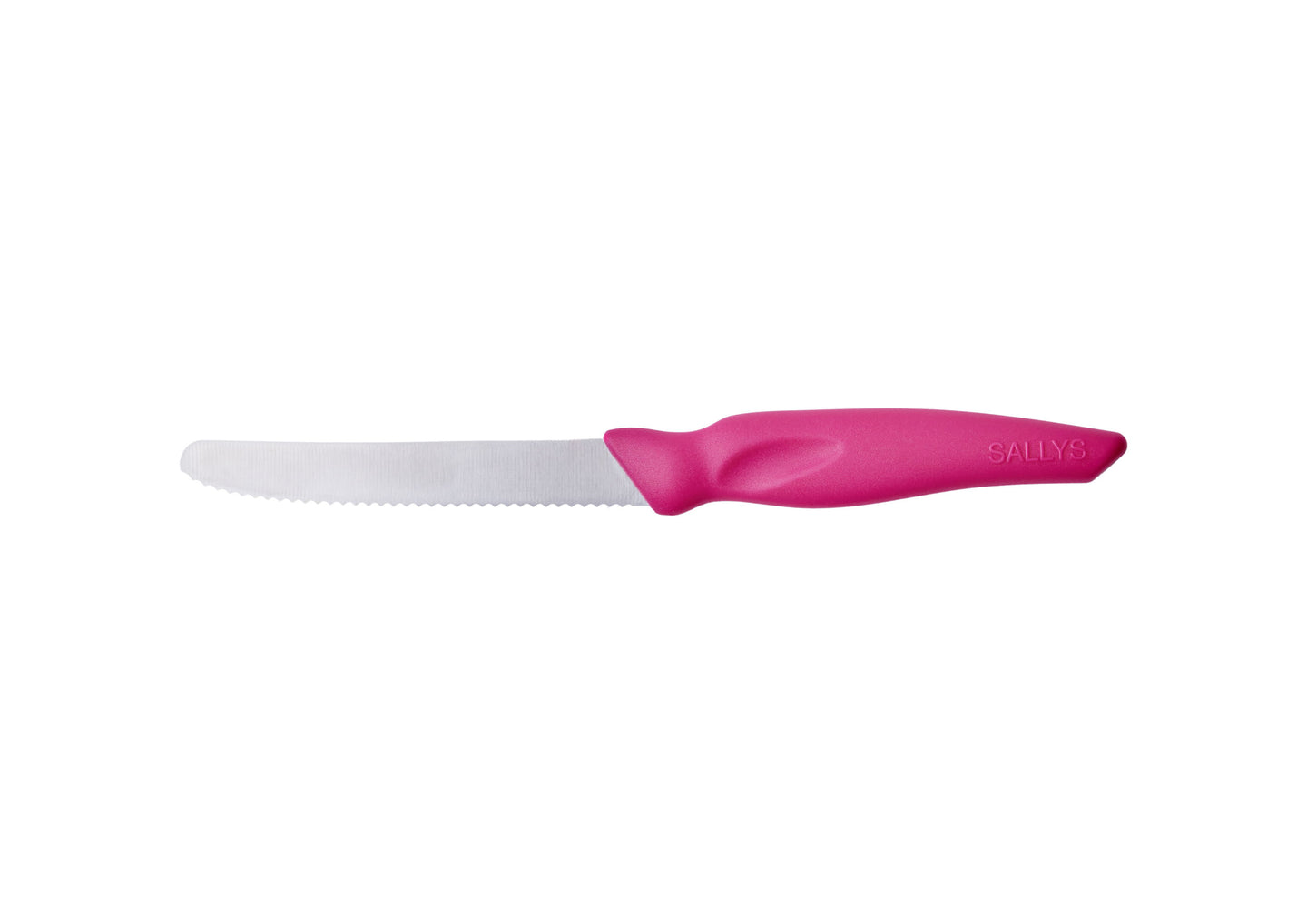 Ein Messer mit silberner Klinge und rosa Griff
