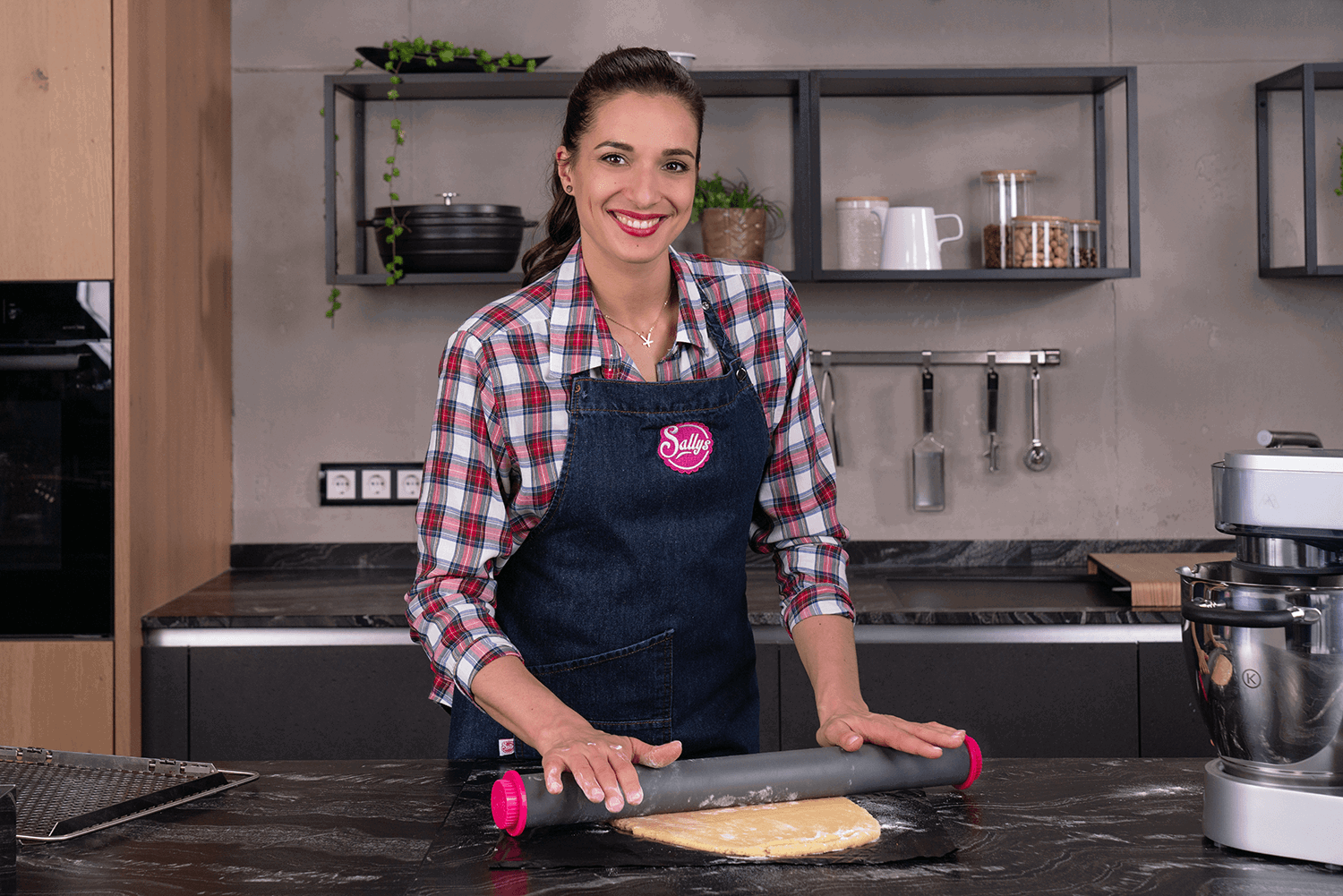 Sallys Ausrollstab 50 cm + Backmatte / Gewebematte Set