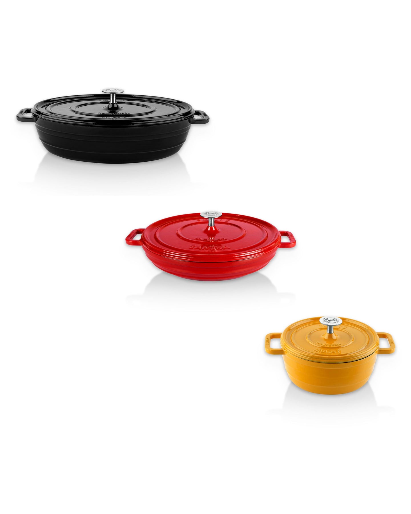 Sallys Gusseisen 3er-Set „Schwarz-Rot-Gold"