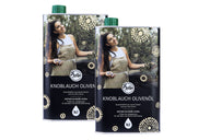 Sallys Natives Knoblauch Olivenöl Kanister 2er Sparset Freisteller