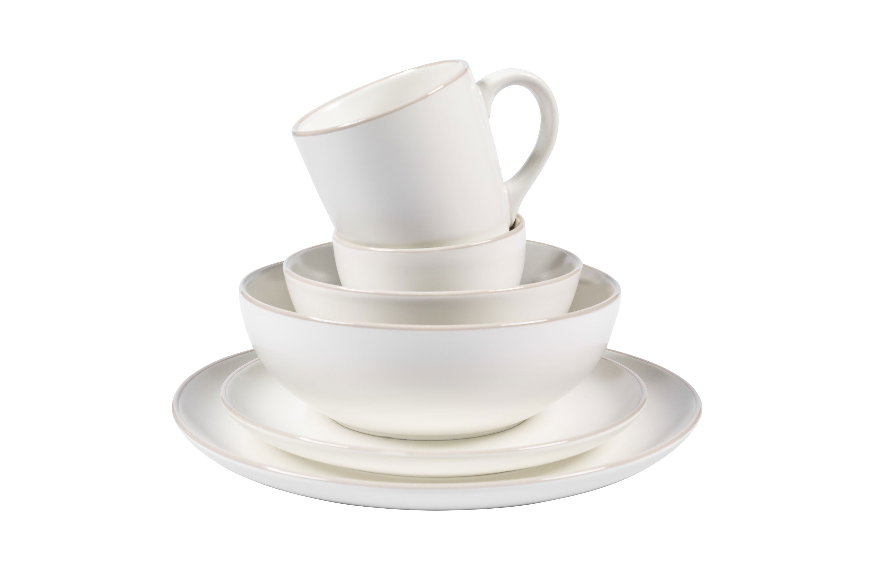 Weißes Stoneware-Geschirr