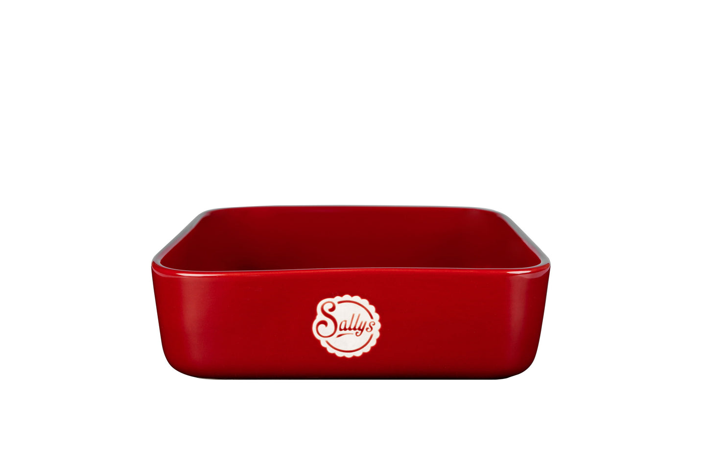 Eine rote Stoneware-Ofenform