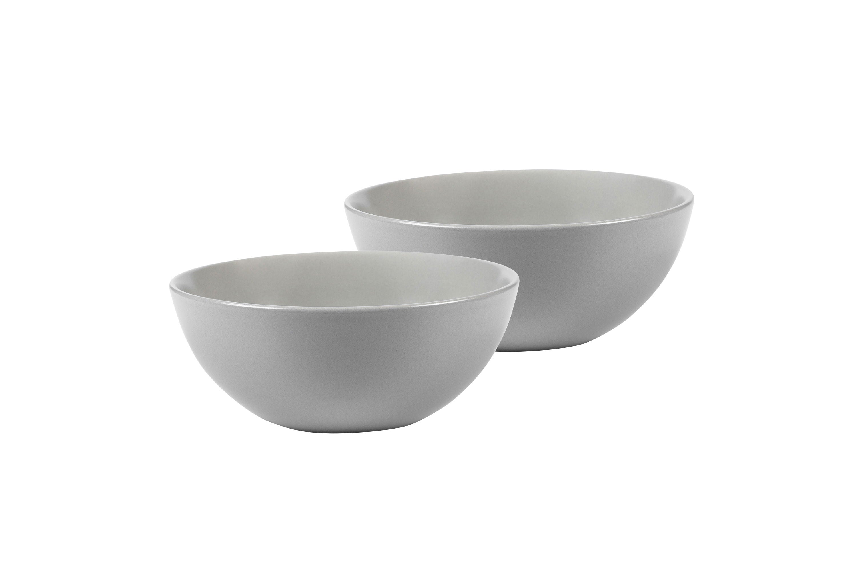 Zwei graue Stoneware-Schüsseln
