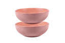 Zwei rosa Stoneware-Schüsseln