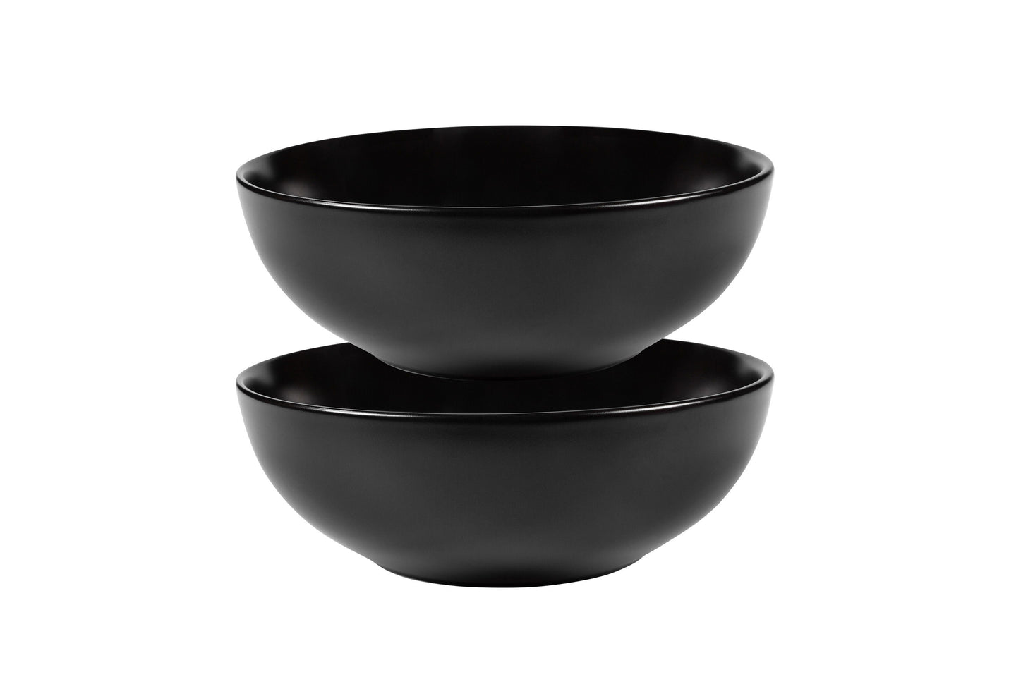 Zwei schwarze Stoneware-Schüsseln