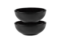 Zwei schwarze Stoneware-Schüsseln