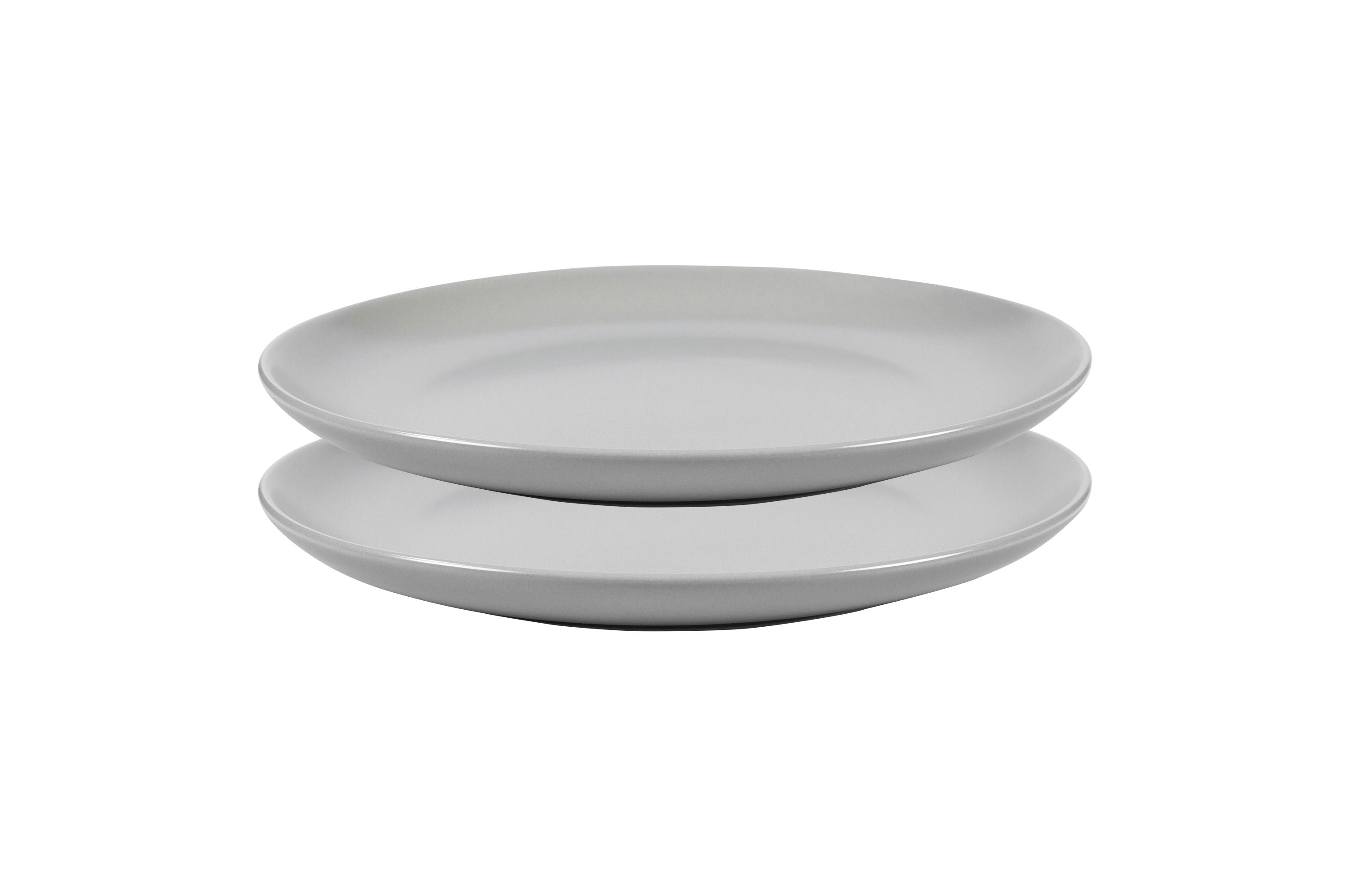 Zwei graue Stoneware-Teller