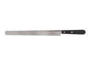Ein Messer mit silberner Klinge und schwarzem Griff