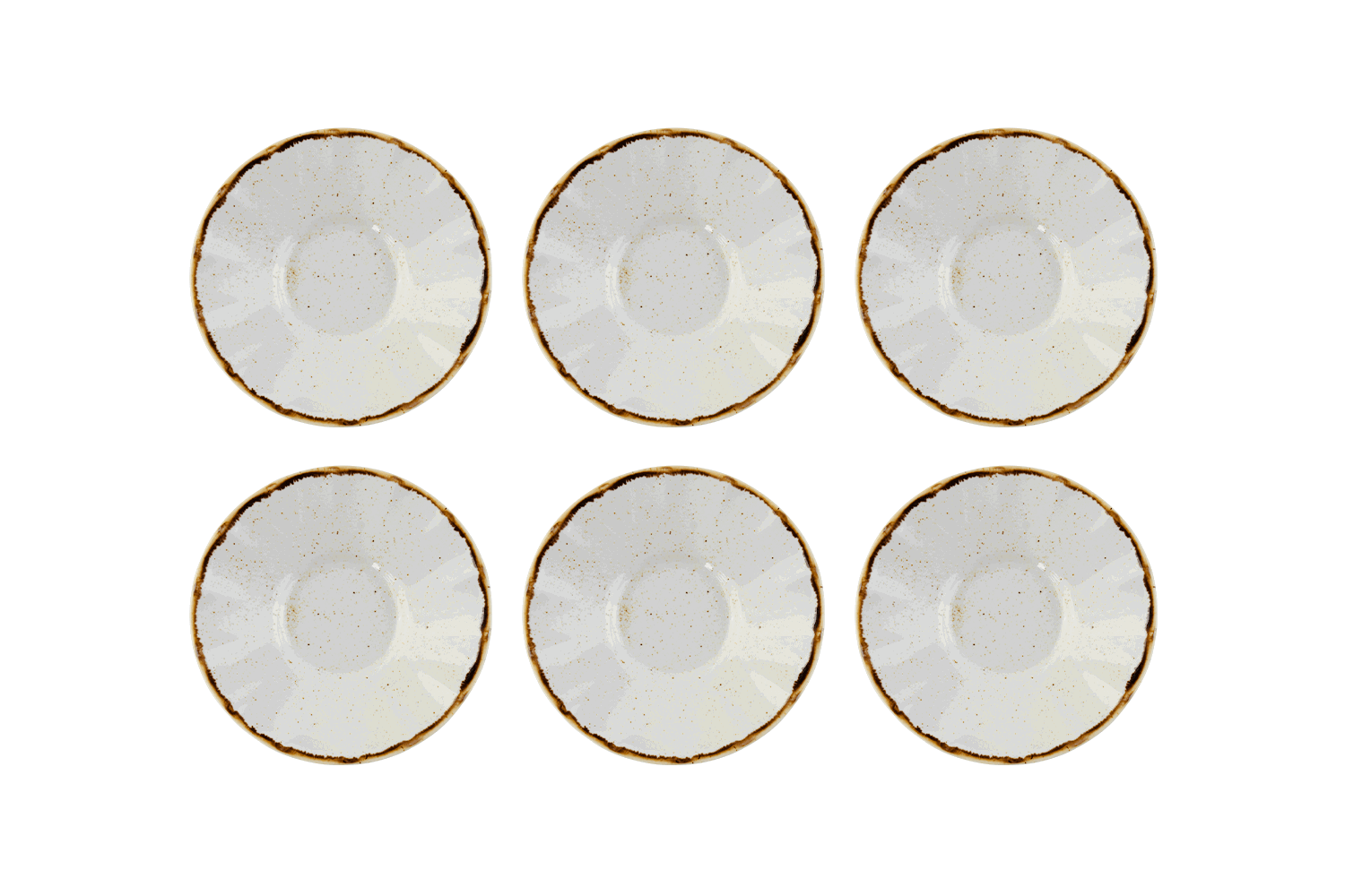 6 cream-gesprenkelte Untersetzer