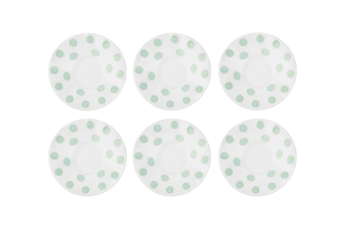 6 mint-gepunktete Untersetzer