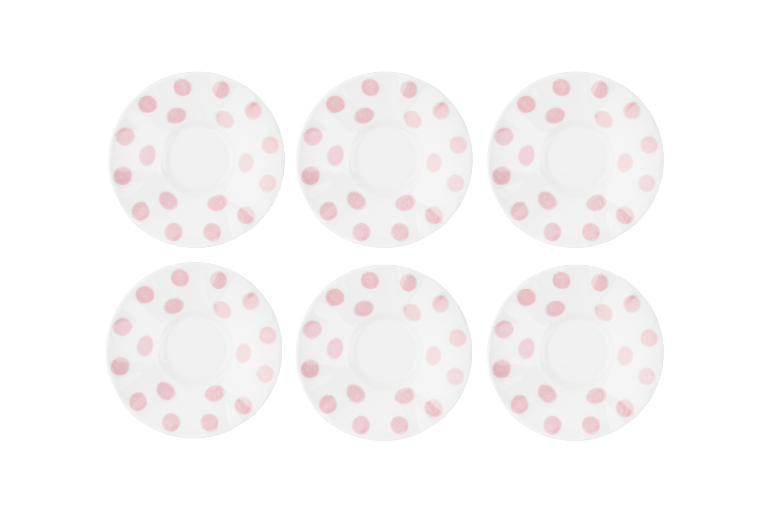 6 rosa-gepunktet Untersetzer