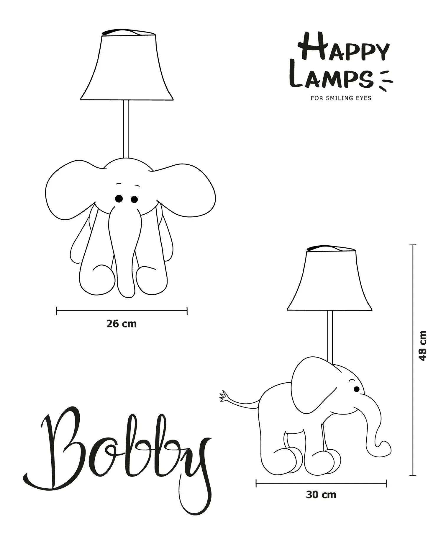 Bobby der Elefant -  Stofftierlampe